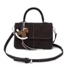 Bolso Pequeño Cuadrado Portátil Estilo Coreano Simple Retro para Mujer 2025 Otoño Nuevo Estilo de Alta Gama Empalmado Bolso de Hombro Cruzado