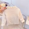 Ropa para Niños al por Mayor Camiseta Base para Niñas 2026 Otoño e Invierno Estilo Coreano para Niños Moda Espesor Aumentado con Volantes Forro Polar Cálido