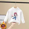 Camiseta térmica de forro polar para niña estilo alemán otoño e invierno nueva camiseta de manga larga para niños moda ropa interior para bebé top térmico de cuello semi-alto