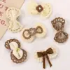 Novos Acessórios de Cabelo Flor de Pérola Renda Cor Contrastante Café com Leite Retro Outono e Inverno Bolsas de Roupa Acessórios DIY
