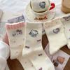 Novedad Popular de Primavera 2025 Dibujos Animados Gato Kt Moda Versátil Reductor de Edad Calcetines Sueltos para Mujer, Calcetines Absorbentes de Sudor de Media Pantorrilla