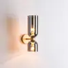 Lámpara de pared LED moderna y minimalista de doble cabezal para dormitorio, mesita de noche, espejo de baño, hotel y casa de huéspedes, con iluminación hacia arriba y hacia abajo, hecha de hierro