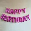 Hermoso globo de feliz cumpleaños de imitación de 16 pulgadas, traje de feliz cumpleaños, paquete de carta de película de aluminio colgante