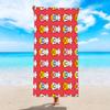 Toalla de playa de microfibra con patrón de dibujos animados estampado absorbente de secado rápido terciopelo de doble cara toalla de baño a rayas toalla para niños