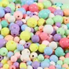 Macaron cuentas redondas acrílicas de color sólido niños diy hecho a mano material de cuentas cuentas de dispersión de caramelo al por mayor