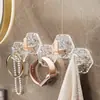 Gancho de Onda de Agua, Lujo Ligero, Gancho de Pared Fuerte Adhesivo para Baño y Tocador sin Taladro, Gancho Rastreo Cero para Dormitorio Detrás de la Puerta