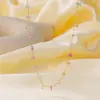 Corrente de Clavícula de Cristal Colorido Dopamina Corrente de Aço Inoxidável Colar com Contas Estilo Ins Estilo Doce de Nicho Adequado para Mulheres