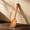 Juego de Cocina Kemu Natural, Utensilios de Cocina de Madera Maciza, Espátula y Cuchara, Especial para Sartenes Antiadherentes, Cuchara para Sopa Resistente a Altas Temperaturas, Espátula de Madera, Superventas Transfronterizo