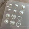 Arte de Uñas Perla Semicírculo Perla Amor Joyería para Arte de Uñas Perla Blanca Plana Mini Tridimensional Accesorios Perla Amor