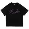 Camiseta Emilia Tour 2025 Moda Retro Roupas Masculinas e Femininas Retro Harajuku Roupas de Alta Qualidade Algodão t
