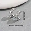 Pendientes de Plata con Zirconia de Diseño en Forma de U Estilo Coreano Pendientes de Botón Simples para Instagram Pendientes Versátiles Frescos y Dulces Venta al por Mayor