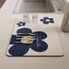 Almofada Absorvente de Lama Diatomácea Floral Estilo Creme Pastoral Almofada Isolante Anti-Escaldante para Tigela e Prato de Mesa Almofada Antiderrapante Almofada de Drenagem de Cozinha