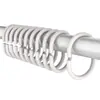 Juego de 12 Piezas de Ganchos Blancos para Cortina de Ducha, Anillas para Cortina, Anillas Romanas, Ganchos para Cortina, Ganchos Puntiagudos, Anillas para Colgar Cortina de Ducha, Accesorios para Cortina