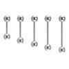 Piercing de lengua de acero de titanio perforado europeo y americano, anillo de lengua, acero inoxidable, piercing para hueso de la oreja, piercing para puente de la oreja, piercing para pezón, fabricantes de joyería para perforaciones corporales