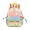 Mochila Escolar Color Block Estilo Coreano Leve Fofa para Pré-Escola Meninos Meninas Bolsa de Ombro Duplo