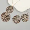 Temu Mais Vendido Moda Estilosa Metal Geométrico Disco Personalizado Estampa de Leopardo Terno Atacado