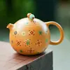 Tetera de Arcilla Dorada Arena Morada Modelo Nuevo 2026 Separación Té-Agua Tetera Individual Tetera Xishi Set de Té Kung Fu de Uso Doméstico de Gama Alta