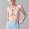 Estilo Coreano Design Kink Senso de Design Decote V Regata de Yoga Feminina Verão Novo Senso de Alto Padrão Colete Cor Sólida Aparência Slim Top Feminino