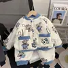 Pijama de invierno para niños, tres capas de forro polar de coral con acolchado de algodón añadido, engrosado para abrigar, franela con forro polar, ropa de estar cálida para niñas y bebés
