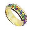 Anillos Populares Europeos y Americanos de Acero de Titanio Retro para Hombres, Moda Retro, Lujo Ligero, Joyería de Zirconio de Doble Fila de Alta Gama, Anillos de Pareja para Mujeres
