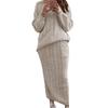 AliExpress outono e inverno novas roupas femininas Amazon wish moda europeia e americana conjunto de suéter com ponto torcido saia em estoque