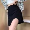 Saia Irregular Preta de Cintura Alta A-Line Look Emagrecedor Saia Curta 2025 Nova Saia Outono e Inverno Calças Culotes Femininas Sexy