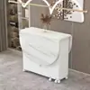 Mesa de jantar dobrável para uso doméstico em apartamentos pequenos, simples, multifuncional, móvel com rodas, adequada para imóveis de aluguel, pequena mesa de jantar retangular