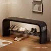 Banqueta estrecha para zapatos con zapatero integrado para recibidor, adecuada para sentarse y guardar zapatos, taburete pequeño con acolchado suave para uso doméstico