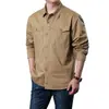 Nueva camisa de algodón puro de manga larga para primavera y otoño para hombre, top de trabajo moderno de algodón puro de corte holgado para uso casual de otoño