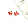1 Colgante de Gato Esmaltado de Aleación 12X12Mm Mini Dibujo Animado Lindo Accesorio de Pendiente Infantil Colgante para Niña
