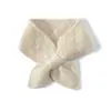 %Cachecol de Caxemira para Mulheres, Novo Estilo Curto Outono e Inverno, Cor Sólida, Versátil, Estilo Coreano, Design de Cruz Perfurada, Espessado para Aquecimento
