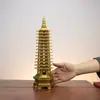 Adorno de Torre Wenchang de Latón, Modelos de Nueve Pisos y Trece Pisos, Chapado en Oro, para Sala de Estar y Estudio, Artesanía de Regalo, Venta al por Mayor desde el Fabricante