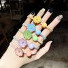 Estilo japonês e coreano Little Daisy Oil Drop Hair Band Hair Rope Girl's Mori Tie Hair Rubber Band Macaron Head Rope para mulheres
