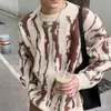 Suéter de Punto Irregular con Bloques de Color de Calle de Moda para Otoño e Invierno, Suéter Casual Versátil