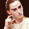 Collar de Diamantes Lágrimas de Ángel de Lujo Europeo y Americano con Colgante de Sirena con Gota de Topacio Azul