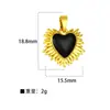Acessório de Joia DIY Pingente Coração Coroa Preto e Branco Vermelho Pêssego Retro Banhado a Cobre Ouro Real Luxo Acessível Europeu e Americano