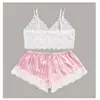 Roupa íntima sexy paixão renda listrada sling shorts confortável roupa de casa roupa íntima feminina camisola Europa e América cross-border