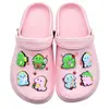 Lindo Dinosaurio Pequeño Zapato de Agujero Flor DIY Accesorios Dibujos Animados PVC Pegamento Suave Desmontable Hebilla de Zapato DIY Accesorios Decorativos
