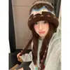Bufanda Pequeña Versátil de Punto Jacquard de Doble Cara Estilo Fair Isle para Mujer en Otoño e Invierno Engrosada a Prueba de Frío Bufanda Cálida Versátil para el Cuello