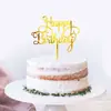 Transfronteiriço ins Vento decoração do bolo de aniversário fornecimento direto da fábrica de ouro rosa Inglês aniversário cartão de bolo acrílico