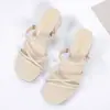 Sandalias Versátiles de Tacón Bajo Grueso para Mujer, Nuevo Estilo Popular Verano 2025, En Stock Pantuflas de Estilo Hada Slip-On de Moda