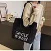 Bolsa Tote de Nicho da Moda Atacado Transfronteiriça Grande Capacidade Casual de Viagem Bolsa de Ombro Cor Contrastante Portátil de Lona Bolsa de Axila