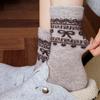 Calcetines de Lana de Media Pantorrilla Otoño e Invierno Estilo Retro de Lunares Lazo Hogar Casual Cálido Almacenamiento de Calor y Absorción de Sudor Calcetines Cálidos de Invierno
