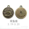 Doce constelaciones marca redonda pequeño colgante retro aleación accesorios DIY Dunhuang AliExpress Amazon más vendido 18*21mm