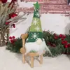 Adorno navideño transfronterizo con lentejuelas navideñas y luz, muñeco de Rudolph, gnomo luminoso sin rostro, adornos navideños.