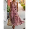 Moda Femenina Nueva Primavera/Verano Marca Independiente Europea y Americana Transfronteriza Minimalista Elegante Holgado Cuello en V Estampada Botón Diagonal Vestido Camisa G956