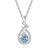 Comercio Exterior Transfronterizo Colgante de Plata de Ley S925 Rosa Full Diamond Amazon Doce Piedras de Nacimiento Collar Simple Versátil de Lujo Ligero