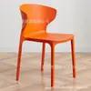 Silla de Comedor de Plástico Simple Nórdica Silla Moderna para el Hogar con Respaldo Taburete Grueso Casual Silla de Comedor Apilable Creativa de Colores