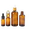 Botella de Vidrio Marrón para Aceite de Esencia Botella Vacía Marrón Oscuro para Esencia Gotero con Cabeza de Goma Muestra Cosmética Frasco Vacío para Dividir