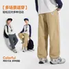 [100% Algodón] Pantalones Azules Medianos y Grandes para Niños Atuendo de Primavera Pantalones Casuales para Niños 2026 Nuevo de Primavera Pantalones Largos para Niños